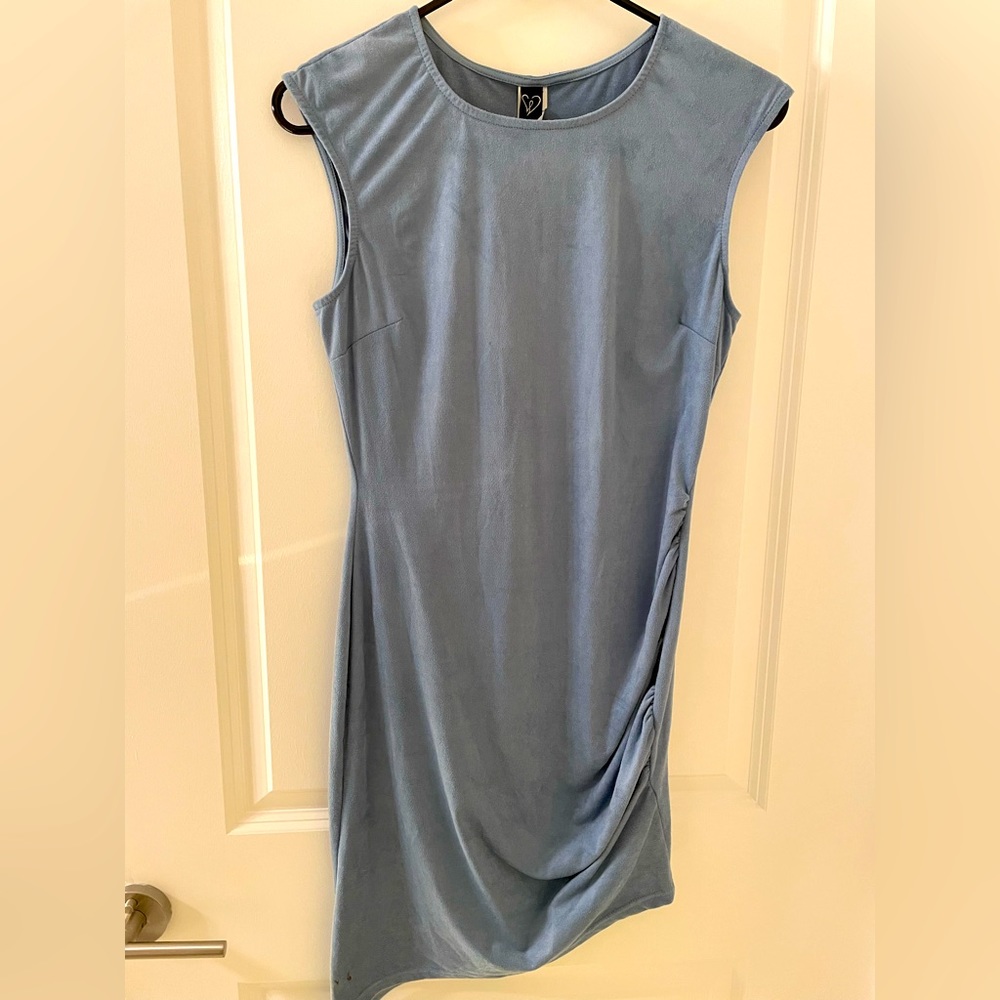 Windsor Light Blue Velvet Mini Dress